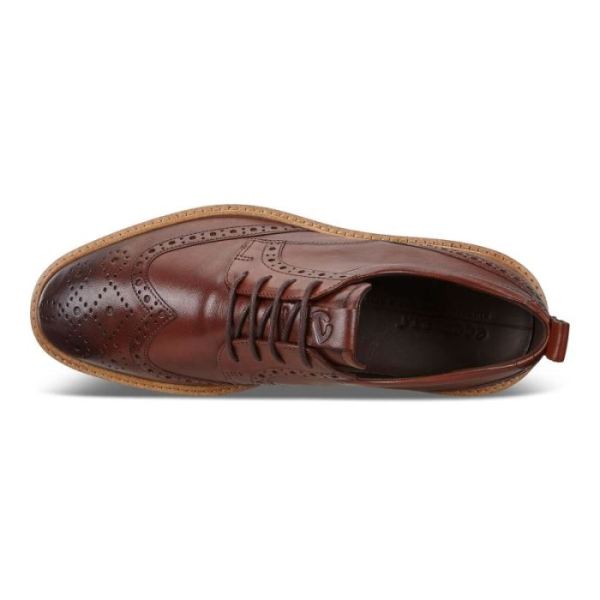 ECCO SHOES -ST.1 HYBRID MEN'S BROGUE-COGNAC