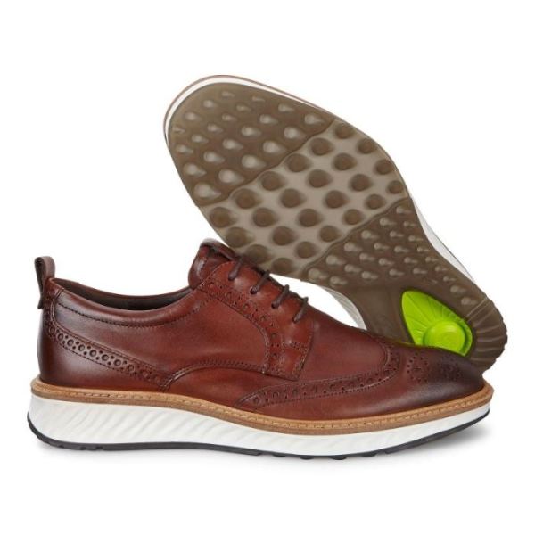 ECCO SHOES -ST.1 HYBRID MEN'S BROGUE-COGNAC