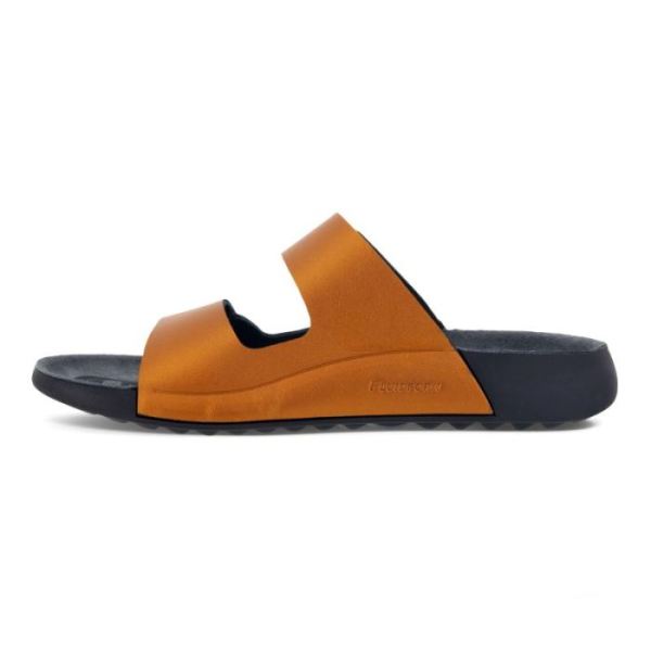 ECCO SHOES -2ND COZMO WOMEN'S TWO BAND SLIDE-BRONZE