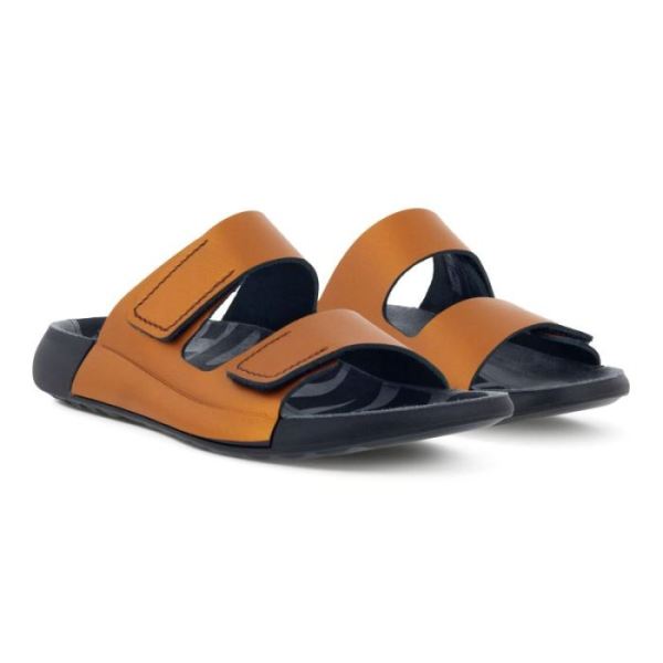 ECCO SHOES -2ND COZMO WOMEN'S TWO BAND SLIDE-BRONZE