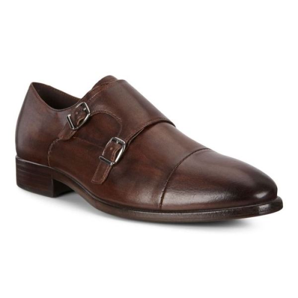 ECCO SHOES -VITRUS MONDIAL DOUBLE MONK MEN'S STRAP SHOES-COCOA BROWN