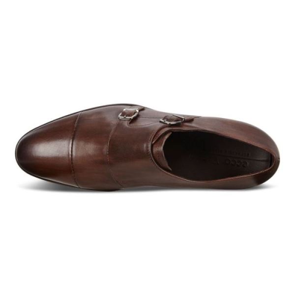 ECCO SHOES -VITRUS MONDIAL DOUBLE MONK MEN'S STRAP SHOES-COCOA BROWN