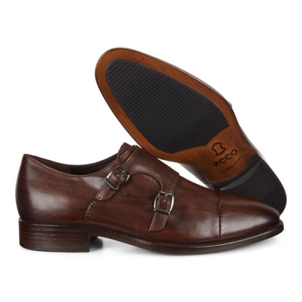 ECCO SHOES -VITRUS MONDIAL DOUBLE MONK MEN'S STRAP SHOES-COCOA BROWN