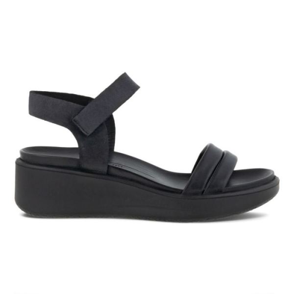 ECCO SHOES -FLOWT LX WOMEN'S WEDGE SANDAL-BLACK/BLACK