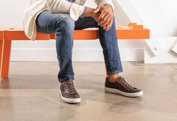 ECCO SHOES -SOFT 7 MEN'S LACED SHOES-COGNAC