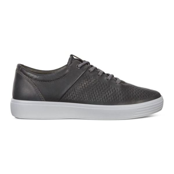 ECCO SHOES -SOFT 7 MEN'S LACE-UP SNEAKERS-TITANIUM