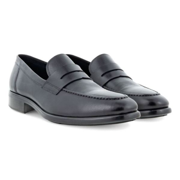 ECCO SHOES -CITYTRAY MEN'S PENNY LOAFER-BLACK/BLACK