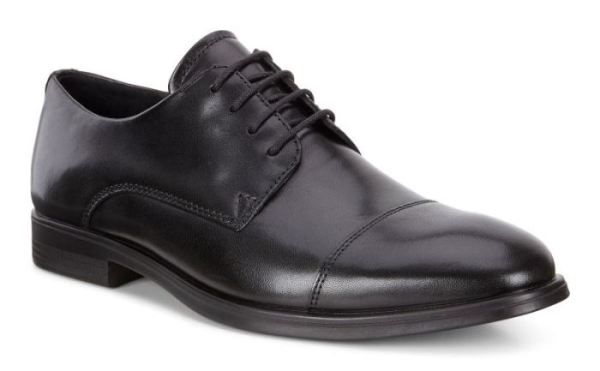 ECCO SHOES -MELBOURNE CAP TOE TIE-BLACK