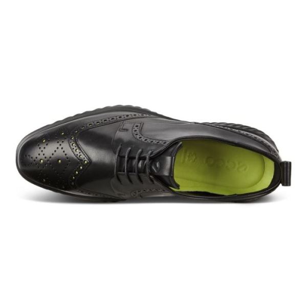 ECCO SHOES -ST.1 HYBRID LITE WINGTIP BROGUE SHOES-BLACK