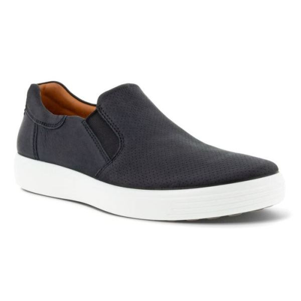 ECCO SHOES -SOFT 7 MEN'S SLIP-ON-BLACK