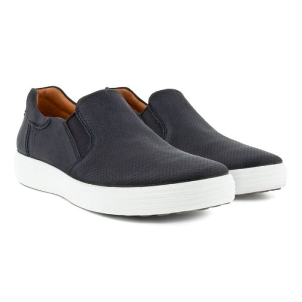 ECCO SHOES -SOFT 7 MEN'S SLIP-ON-BLACK