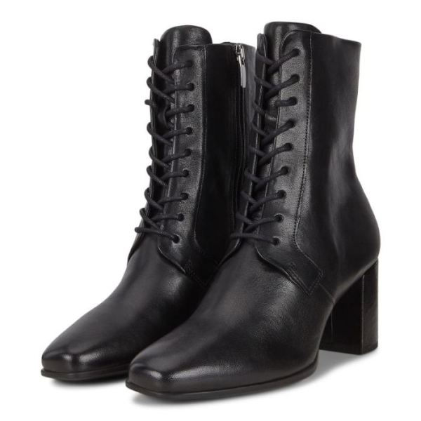 ECCO SHOES -SHAPE 60 WOMEN'S SQUARED LACE-UP BOOT-BLACK