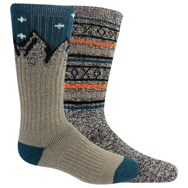 Merrell | Brushed Crew Sock 2-pack-Olive