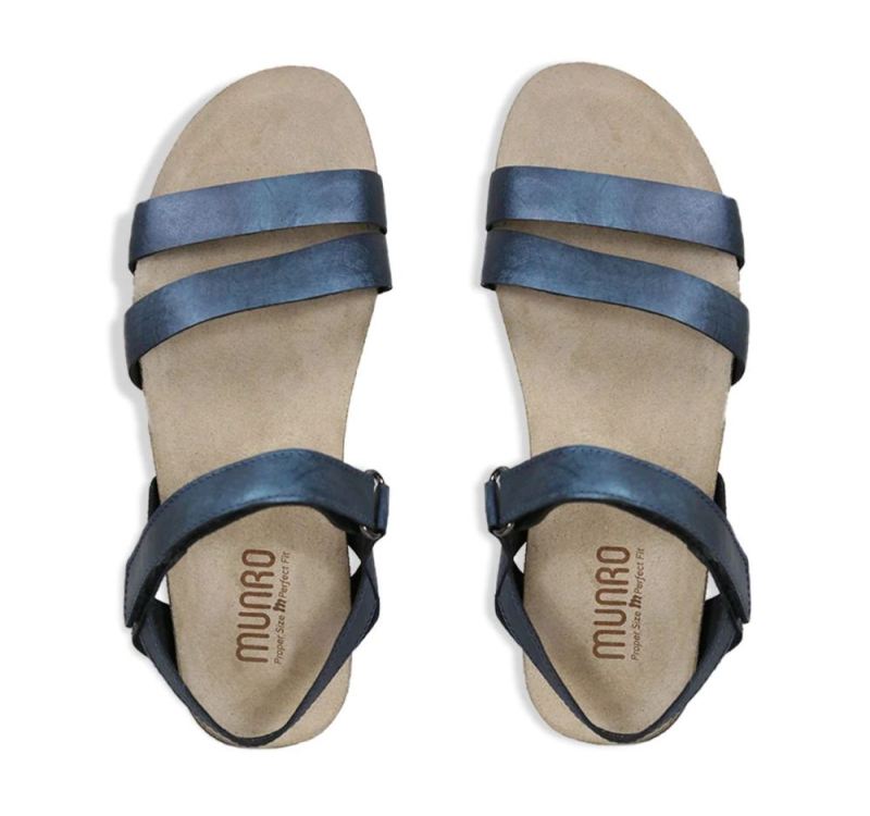 Munro Sandals | Women'S Juniper-Blue Metallic | Quick Ship!