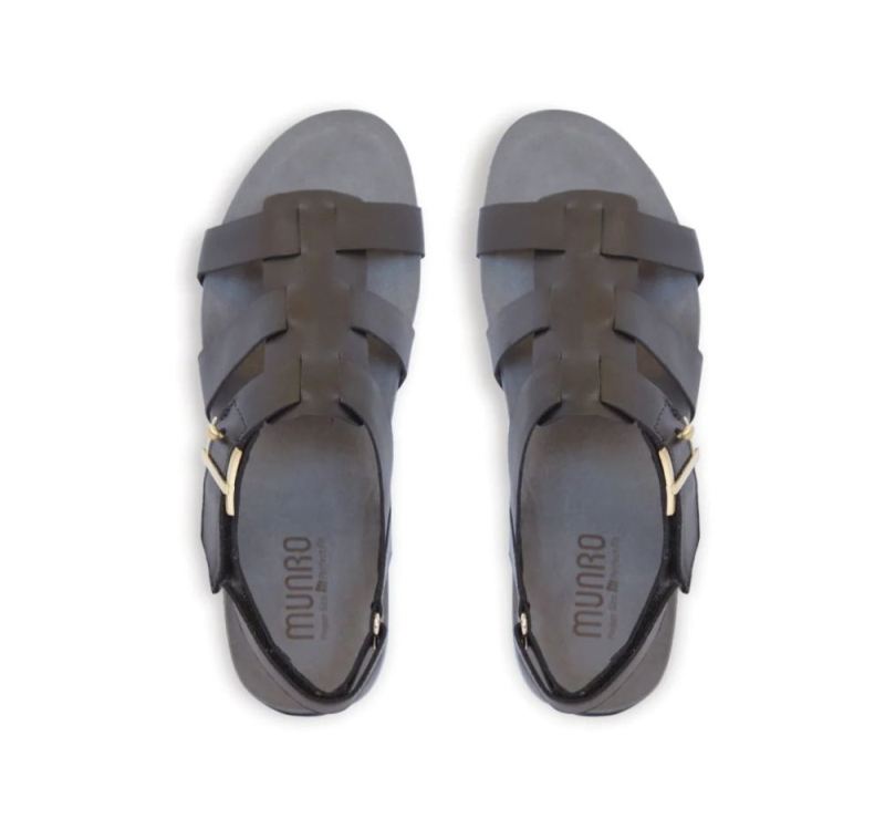 Munro Sandals | Women'S Flynn-Black Calf | Quick Ship!