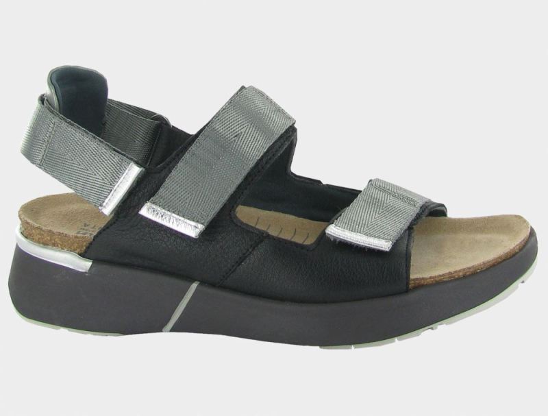 Naot | Odyssey-Soft Black Lthr / Sterling Lthr / Soft Silver Lthr