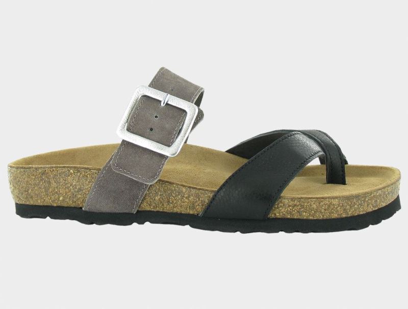 Naot | Fresno-Soft Black Lthr / Taupe Gray Suede