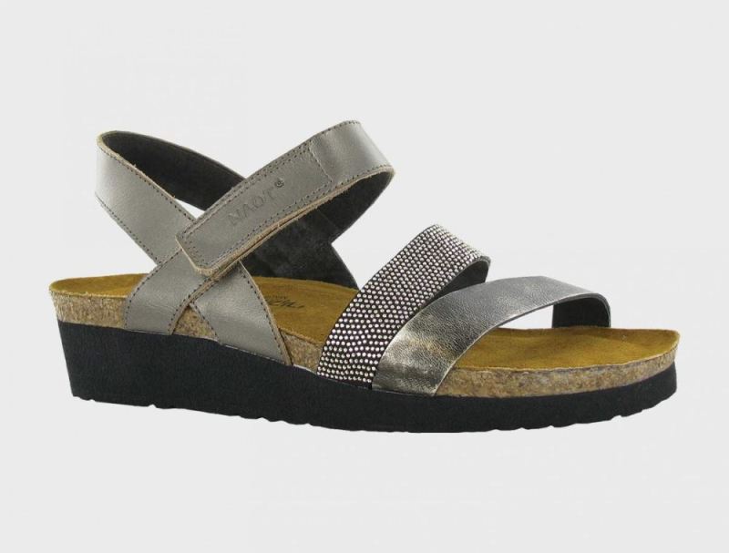 Naot | Krista-Pewter Lthr / Metal Lthr / Black w / Silver Rivets