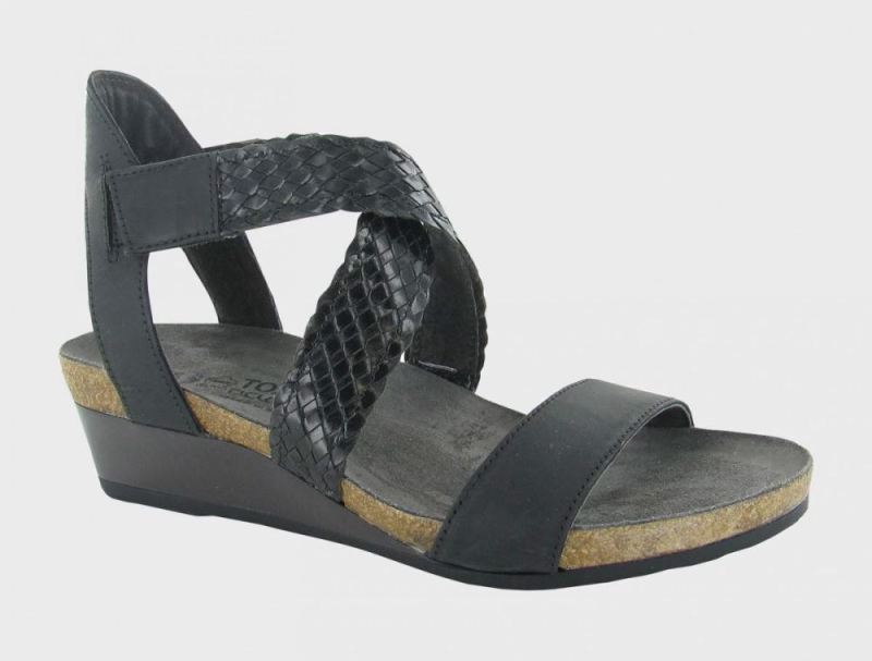 Naot | Cupid-Oily Coal Nubuck / Black Braid