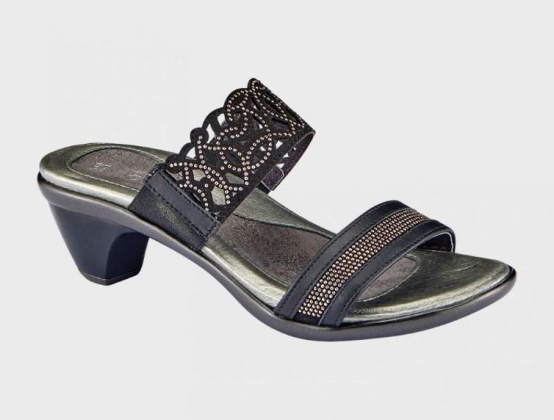 Naot | Contempo-Jet Black Lthr / Black w / Bronze Rivets