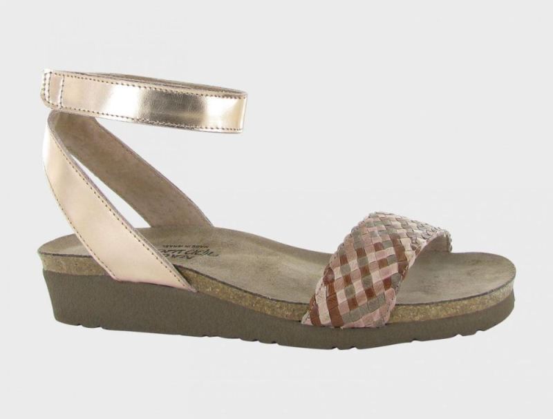 Naot | Abbie-Natural Brown Multi Braid / Rose Gold Lthr