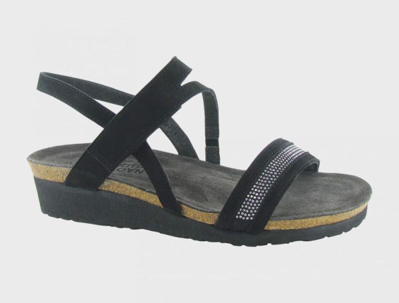 Naot | Cameron-Black Velvet Nubuck / Black w / Gray Rivets