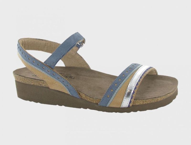 Naot | Beverly-Nude Nubuck / Feathery Blue / Silver Mirror