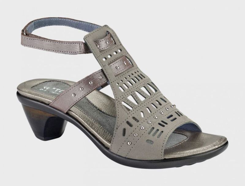 Naot | Vogue-Light Gray Nubuck / Silver Threads