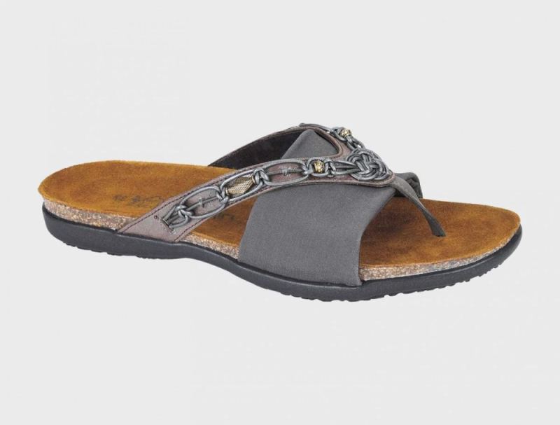 Naot | Jennifer-Silver Threads Lthr / Gray Suede / Gray Stretch