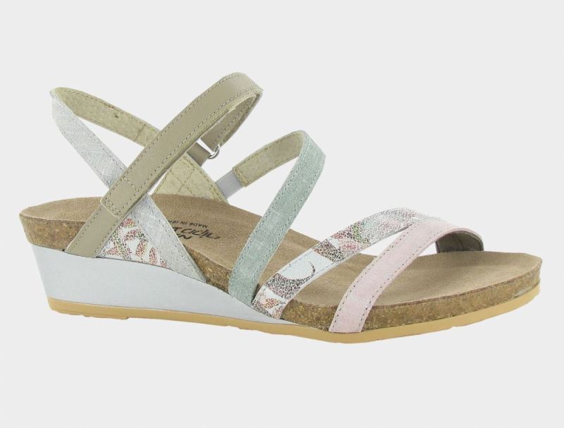 Naot | Hero-Pink Linen Lthr / Floral Lthr / Teal Linen Suede / Soft Beige Lthr / Gray Linen Lthr / Floral Lthr