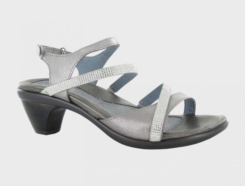 Naot | Innovate-Silver Threads Lthr / Beige w / Clear Rhinestones