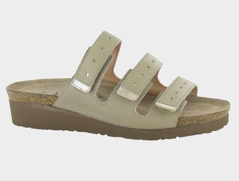 Naot | Madelyn-Soft Beige Lthr / Glass Gold / Radiant Gold Lthr