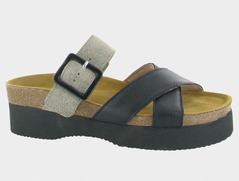 Naot | Juliette-Soft Black Lthr / Speckled Beige Lthr