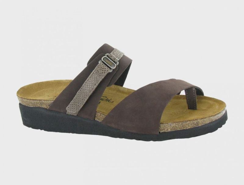 Naot | Jessica-Coffee Bean Nubuck / Brown Lizard Lthr