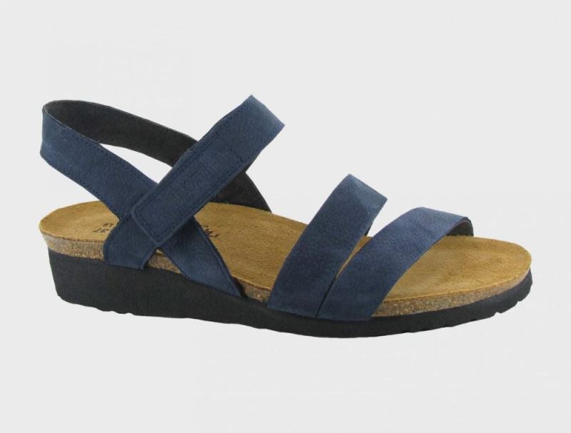 Naot | Kayla Wide-Navy Velvet Nubuck