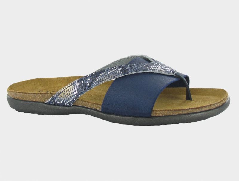Naot | Penelope-Navy Elastic / Navy Python Lthr / Navy Nubuck