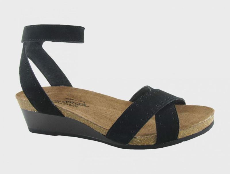 Naot | Wand-Black Velvet Nubuck / Glass Brown