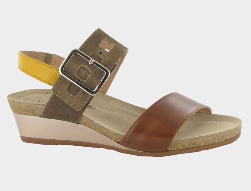 Naot | Dynasty-Maple Brown Lthr / Antique Brown Suede / Marigold Lthr