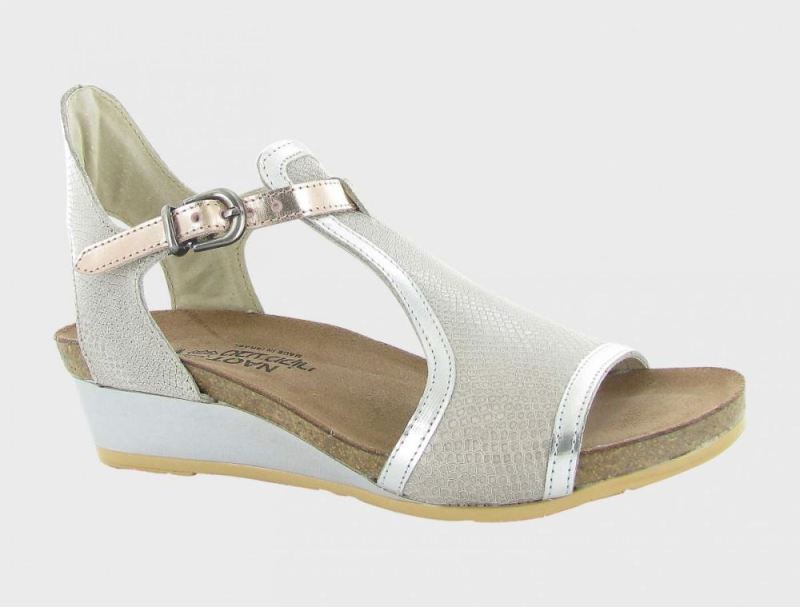 Naot | Fiona-Beige Lizard Lthr / Silver Luster Lthr / Rose Gold Lthr