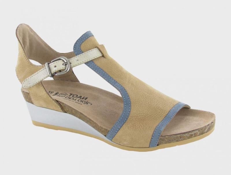 Naot | Fiona-Nude Nubuck / Feathery Blue / Gold Threads
