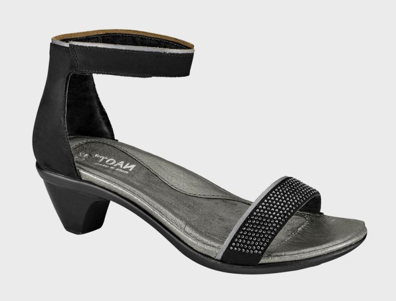 Naot | Progress-Black Velvet Nubuck / Sterling Lthr / Black w Metal Rivets