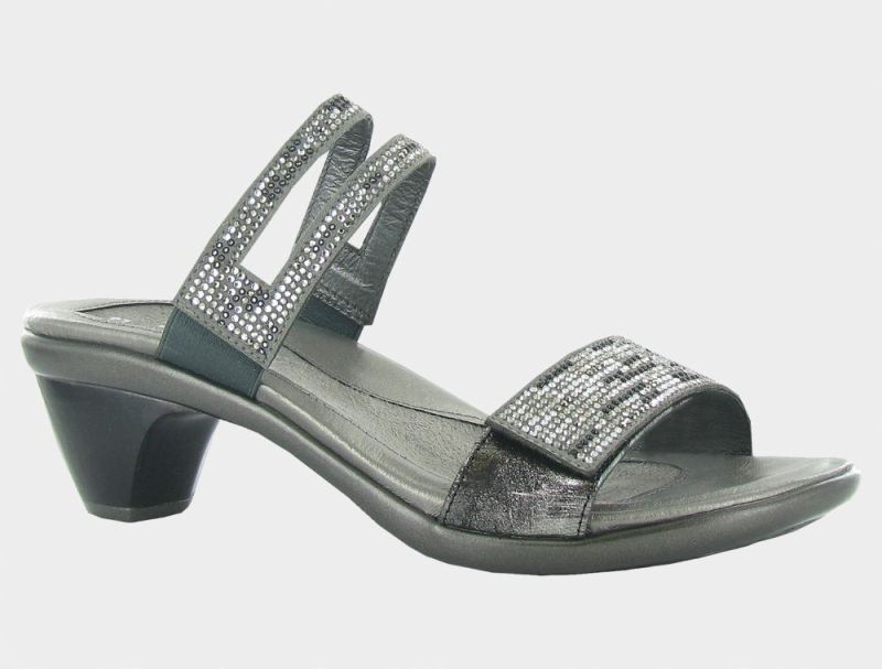 Naot | Temper-Gray / Black Multi Rivets / Metallic Onyx Lthr