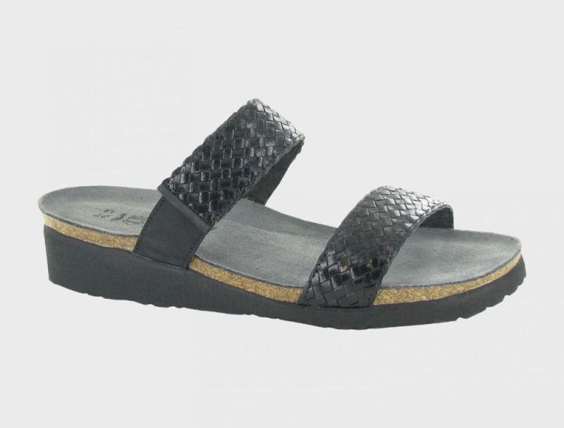 Naot | Blake-Black Velvet Nubuck / Black Braid