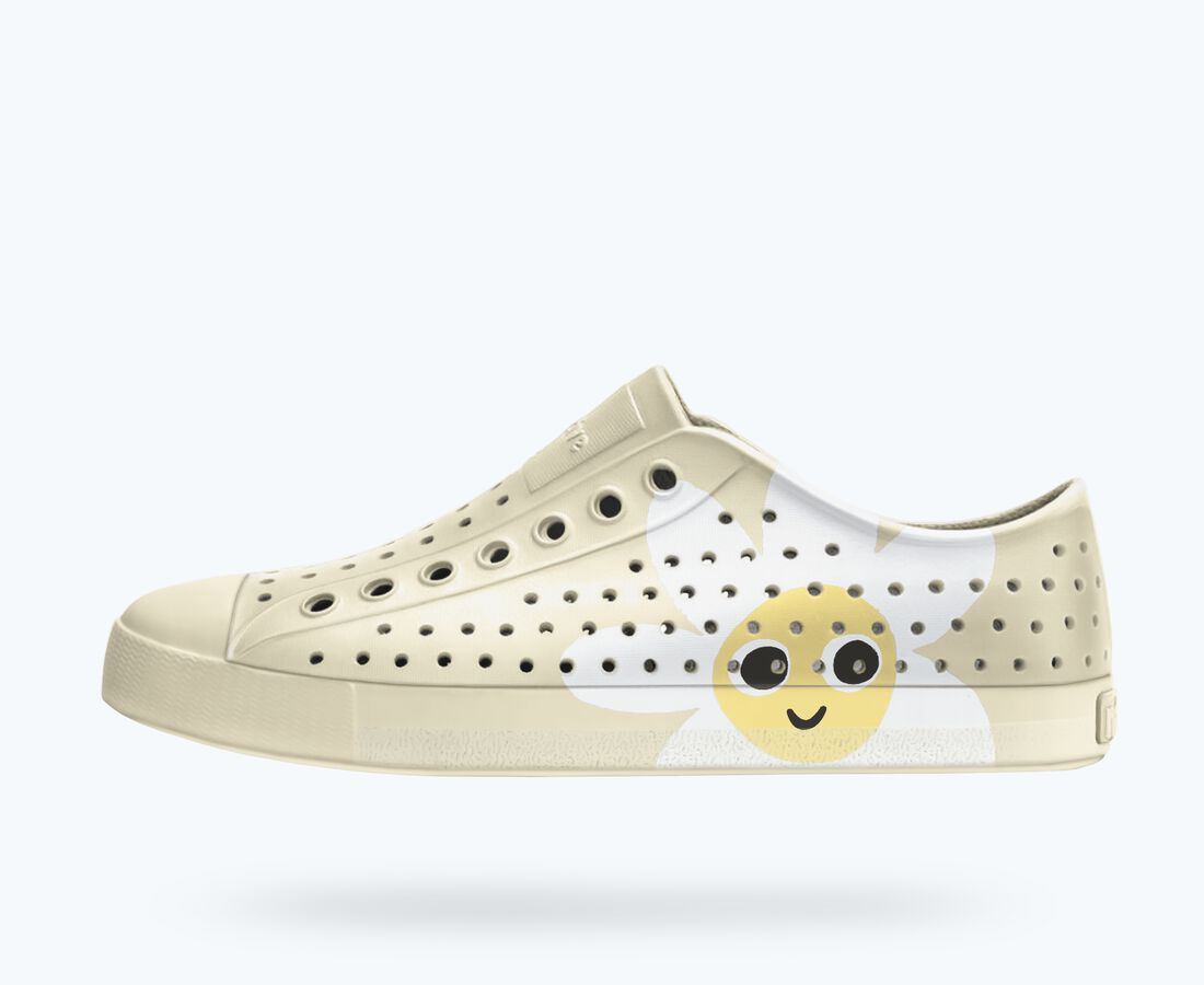 Native Shoes Men's Jefferson Wanderfoam&trade; Block - Shell White/ Bone White/ Gone Bananas Flower Block