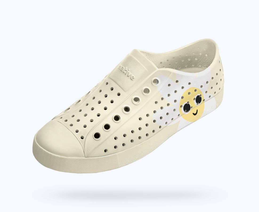 Native Shoes Men's Jefferson Wanderfoam&trade; Block - Shell White/ Bone White/ Gone Bananas Flower Block