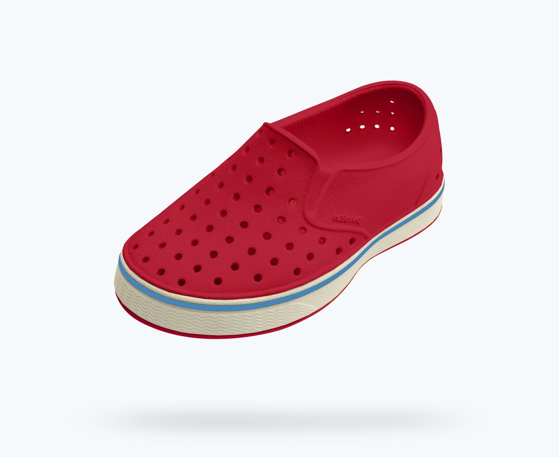 Native Shoes Miles Child - Ruby Red/ Bone White