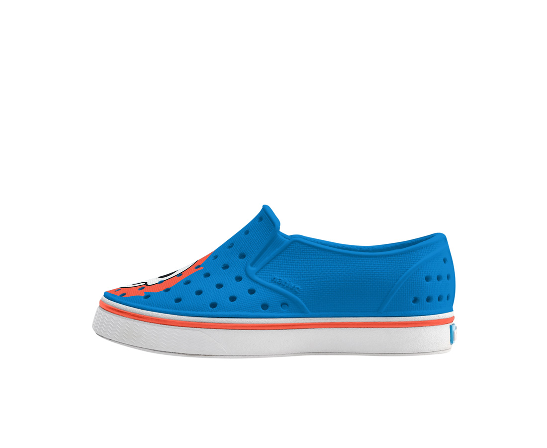 Native Shoes Miles Block Child - Megamarine Blue/ Shell White/ Flame Skull Block