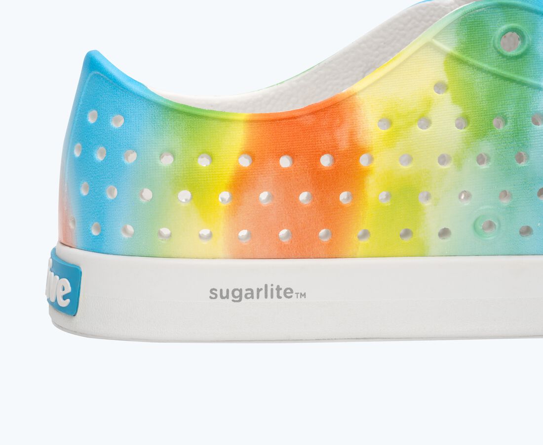 Native Shoes Women's Jefferson Print - Shell White/ Shell White/ Rainbow Tie Dye