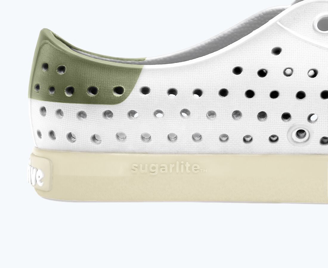 Native Shoes Men's Jefferson Wanderfoam&trade; Block - Shell White/ Bone White/ Olivine Green Block