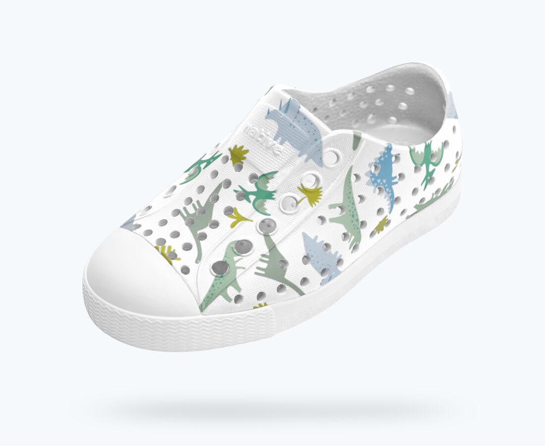 Native Shoes Jefferson Print Child - Shell White/Shell White/ Flux Alpine Dino